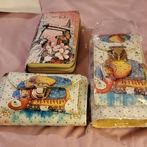 Wallets, one holds phone, small can be used as cro